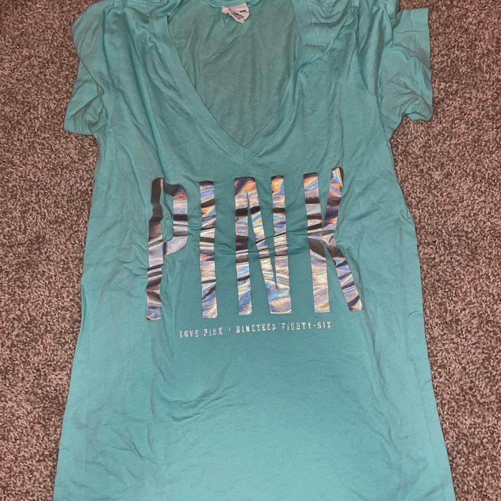 Pink V neck tee